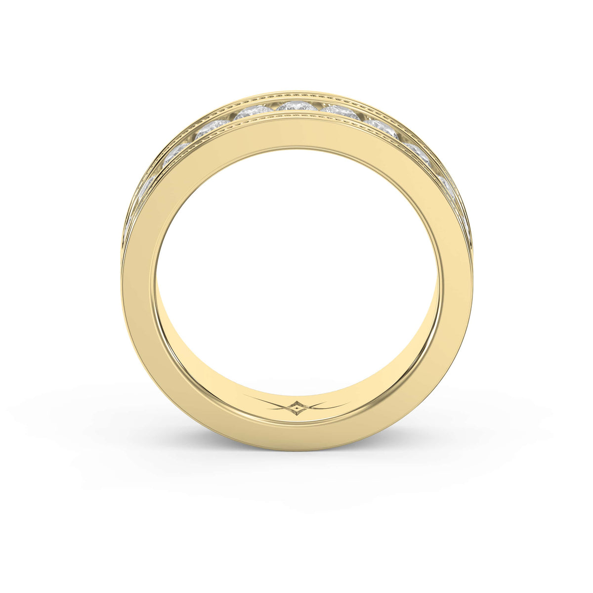 Men’s Half Eternity Handmade Diamond Band ( 1.00-1.10 ct. ), view 5