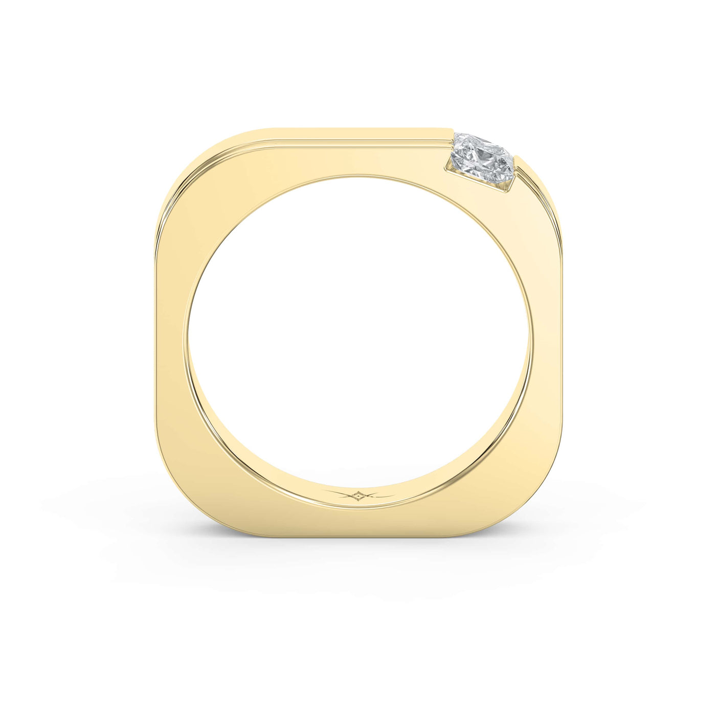 Square Ring for Men Masculine Brilliance diamond Band ( 0.40 -0.50 ct.), view 5