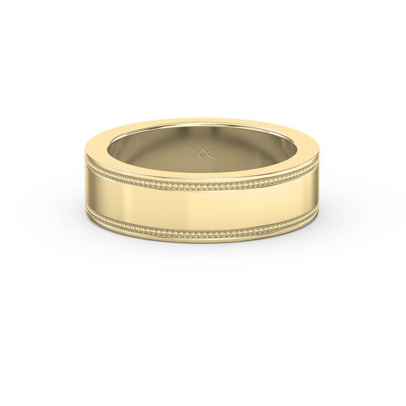 Men’s Flat Polish Milgraine Metal Ring, view 1
