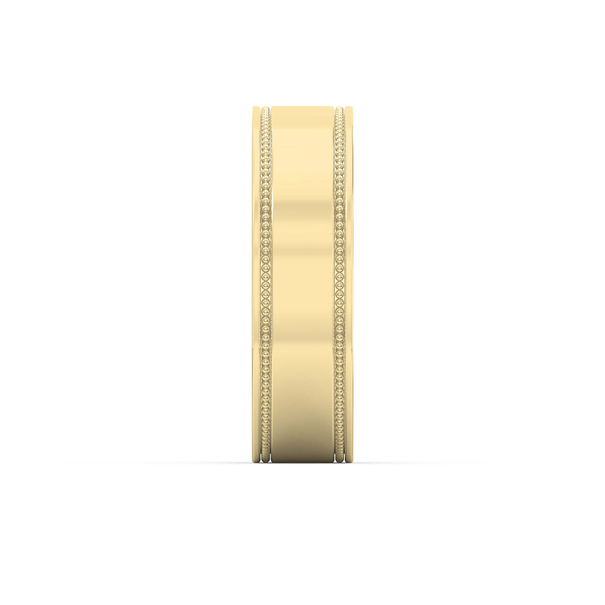 Men’s Flat Polish Milgraine Metal Ring, view 4