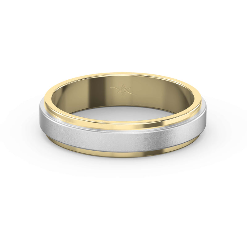 Two-Tone Wedding Band Crafted Entirely Metal band, view 1
