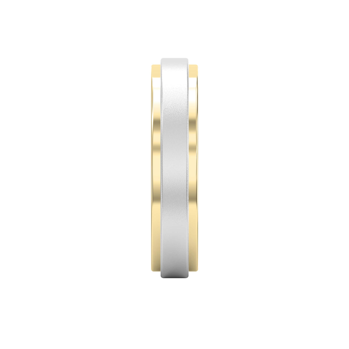 Two-Tone Wedding Band Crafted Entirely Metal band, view 4