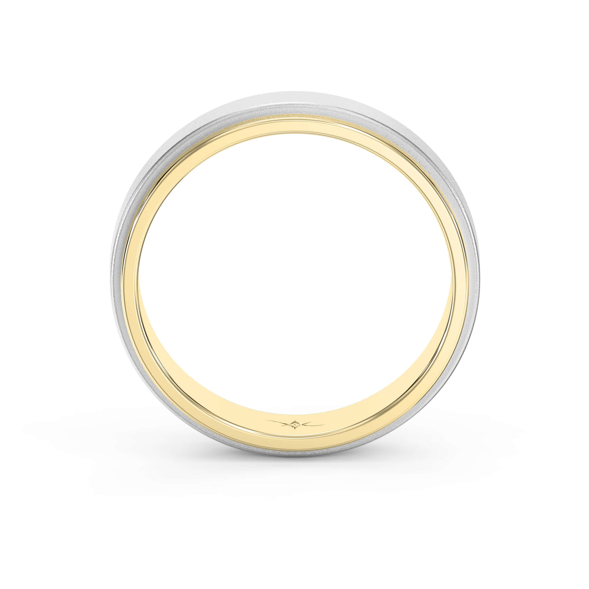 Two-Tone Wedding Band Crafted Entirely Metal band, view 5