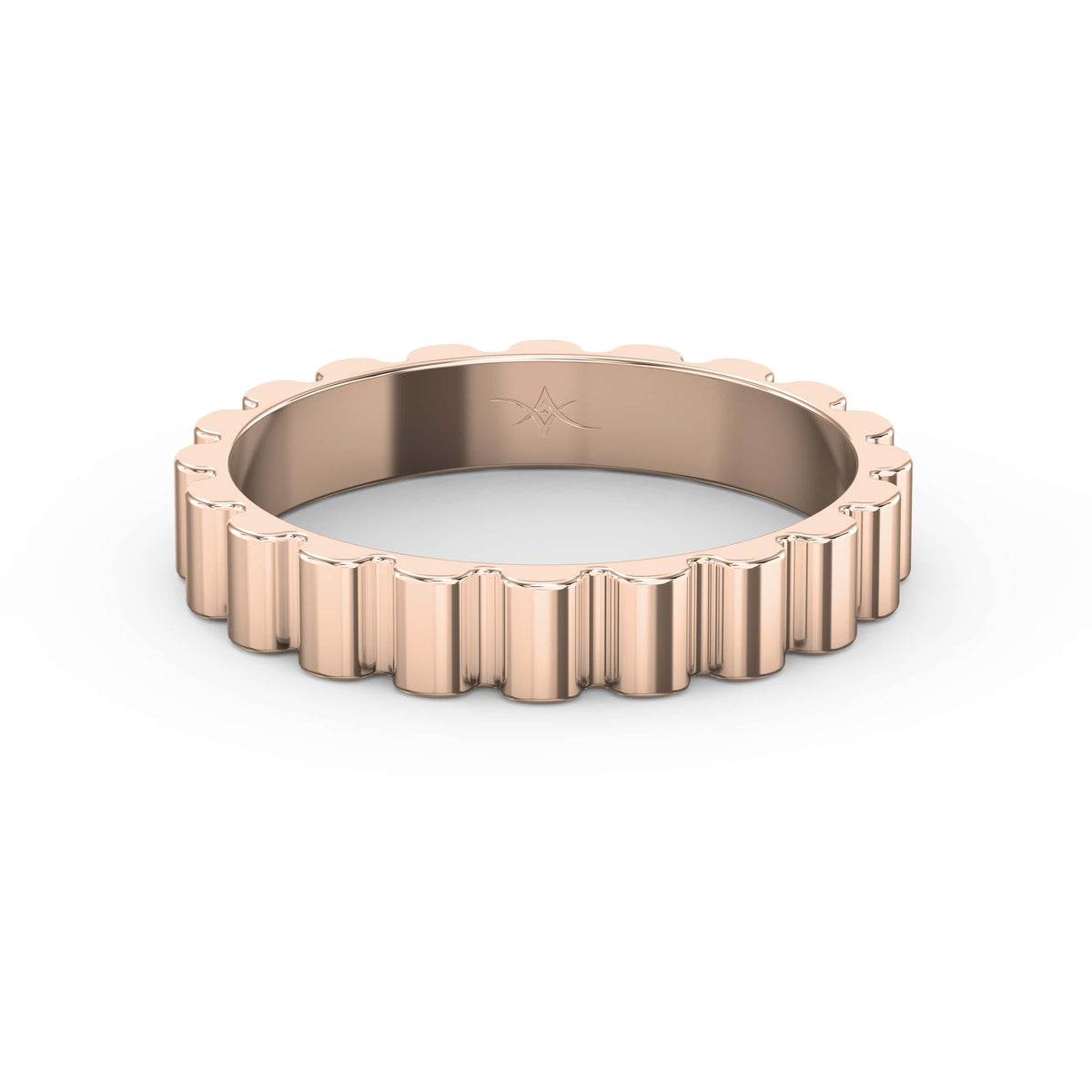 Fluted Wedding Metal Band, view 7