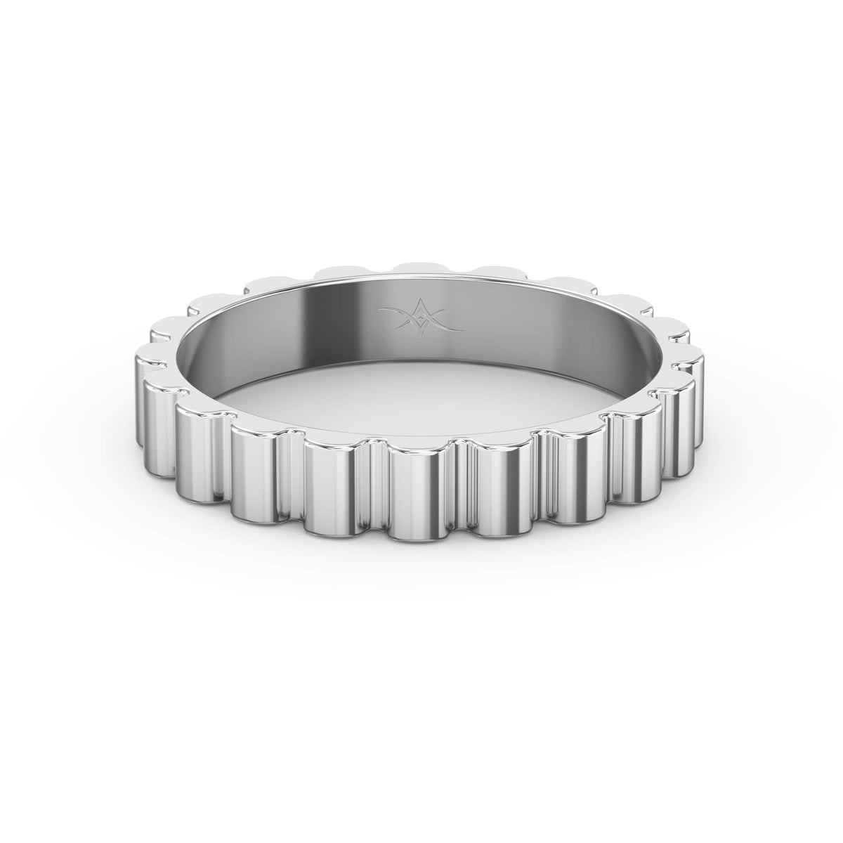 Fluted Wedding Metal Band, view 6
