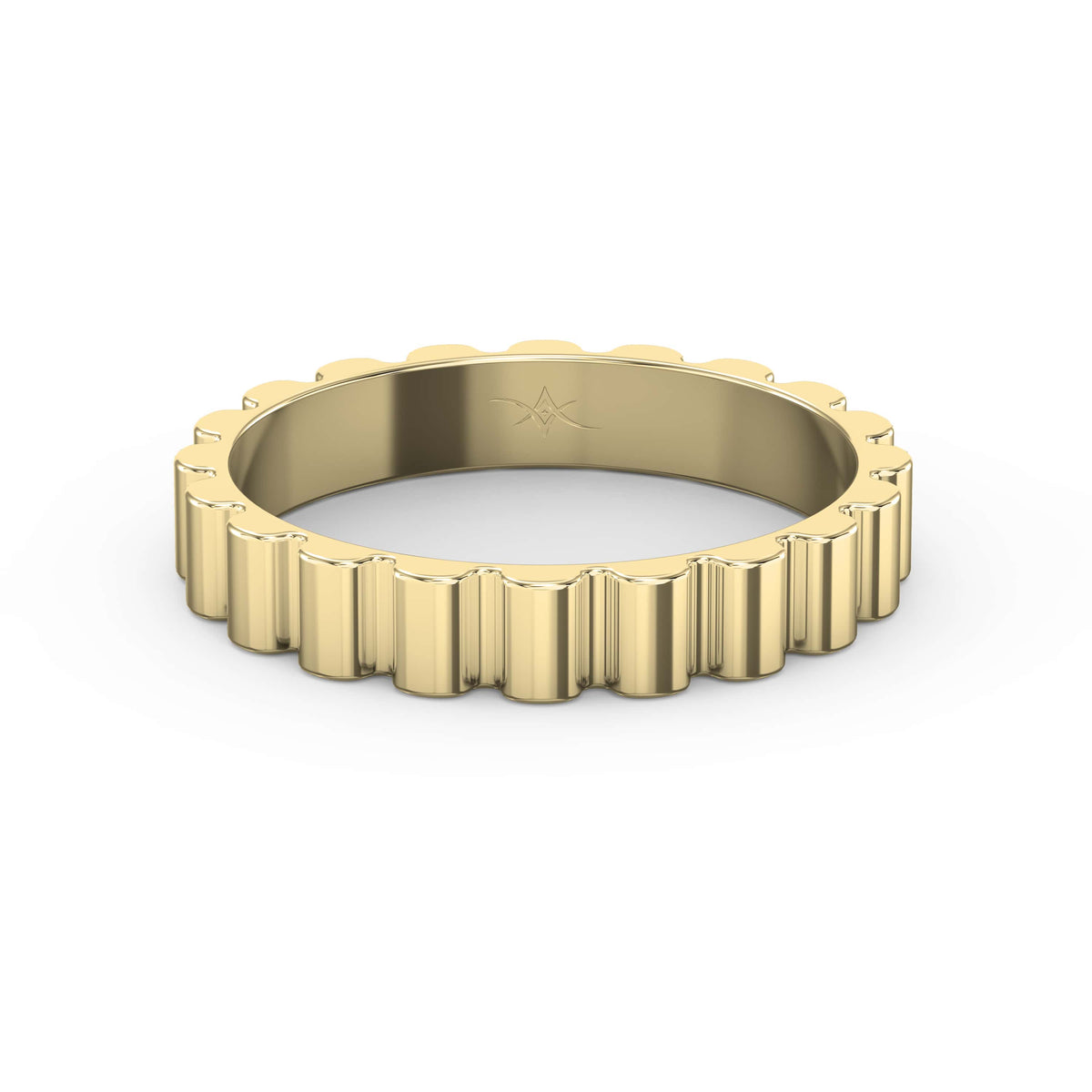 Fluted Wedding Metal Band, view 1