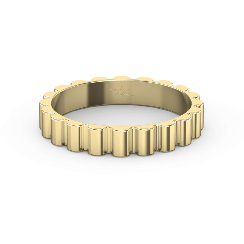 Fluted Wedding Metal Band, view 1