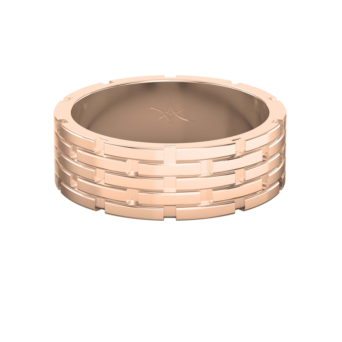Architectural Linked Wedding Men's Ring, view 7