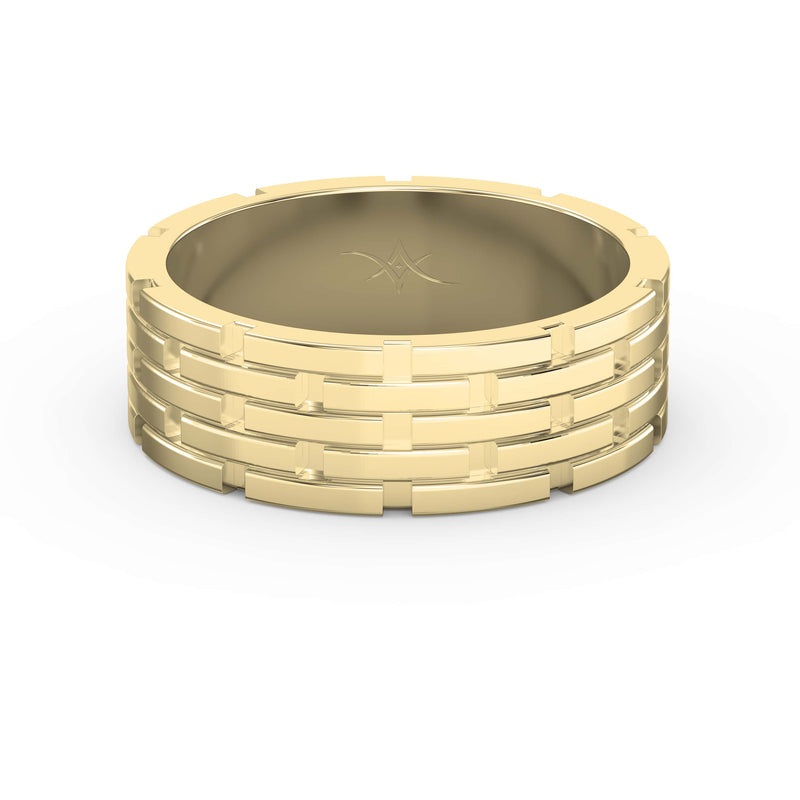 Architectural Linked Wedding Men's Ring, view 1