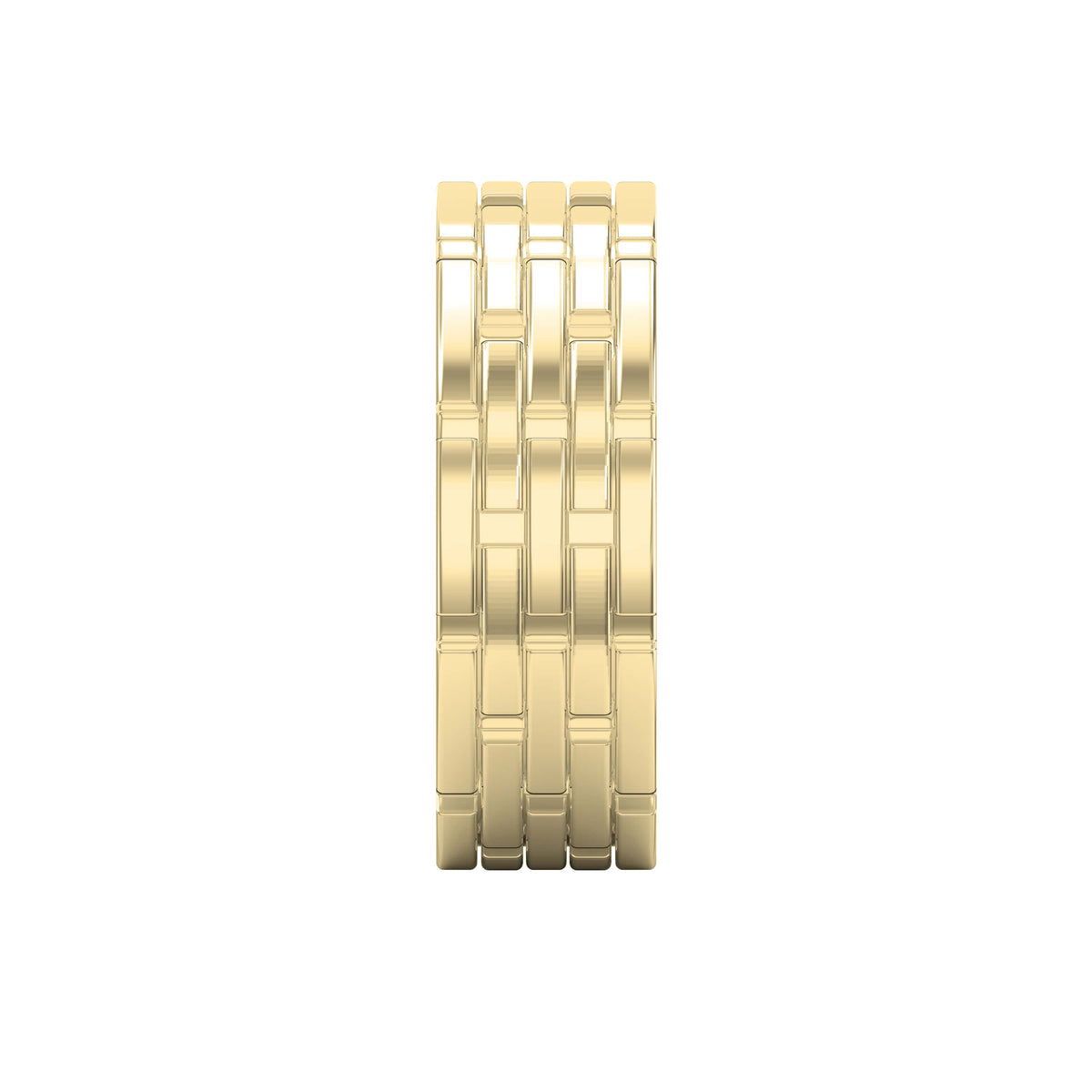 Architectural Linked Wedding Men's Ring, view 4