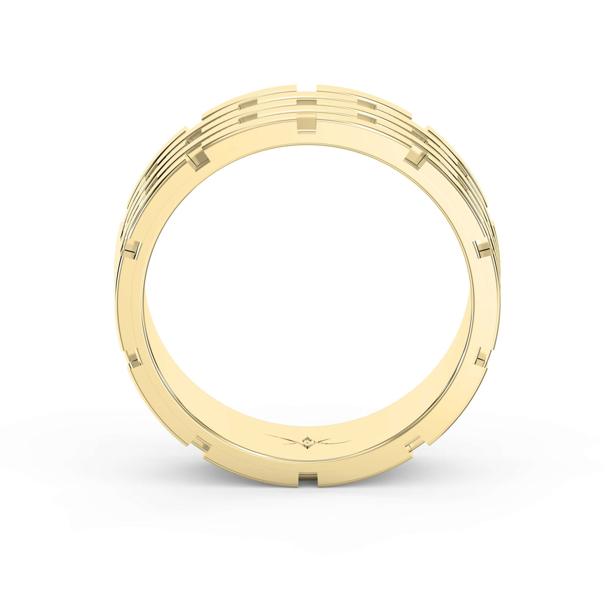 Architectural Linked Wedding Men's Ring, view 5