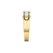 Round Diamond Onyx Channel Men's Ring ( 0.40 Ct. ), view 4