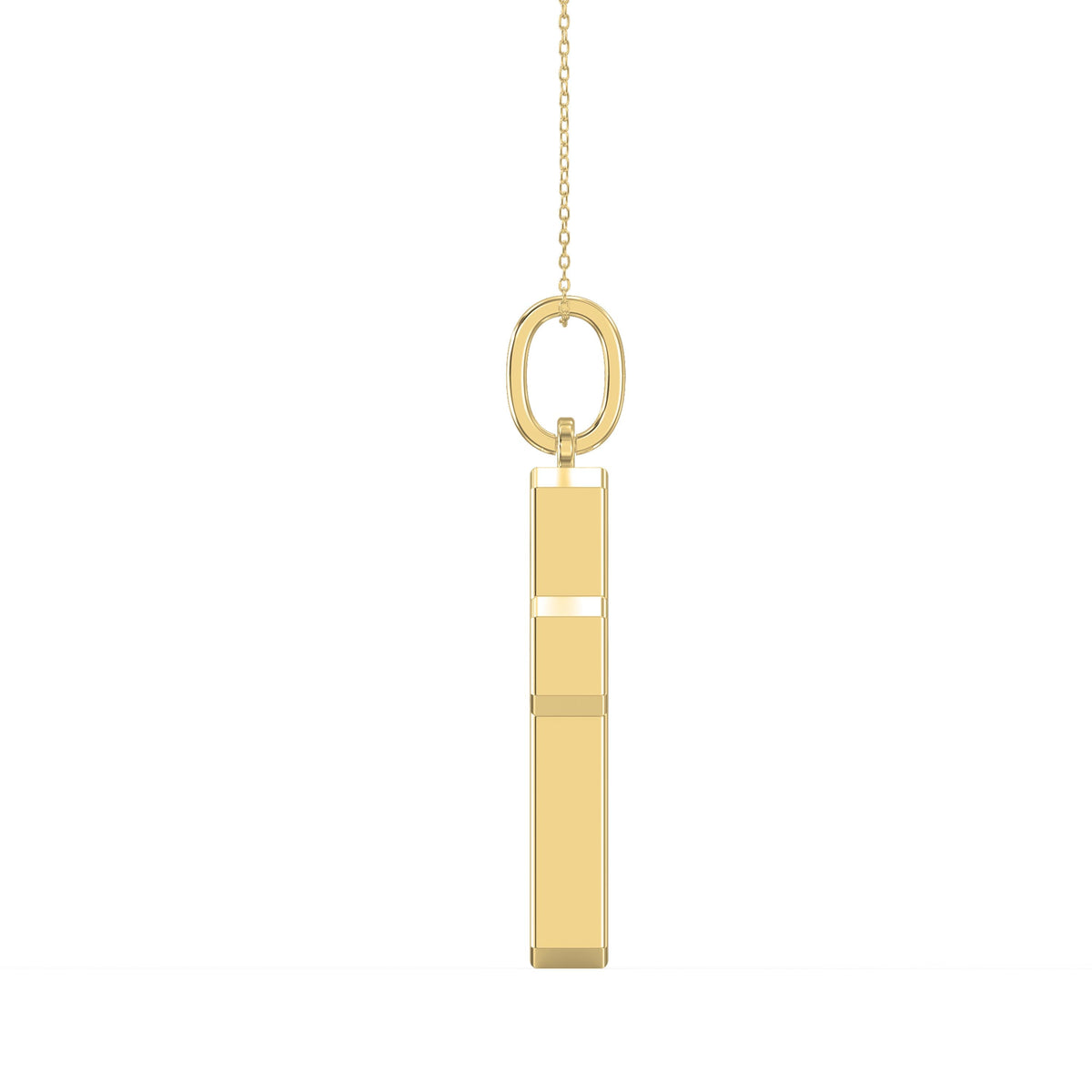 Radiant Diamond Cross Pendant Necklace, view 3