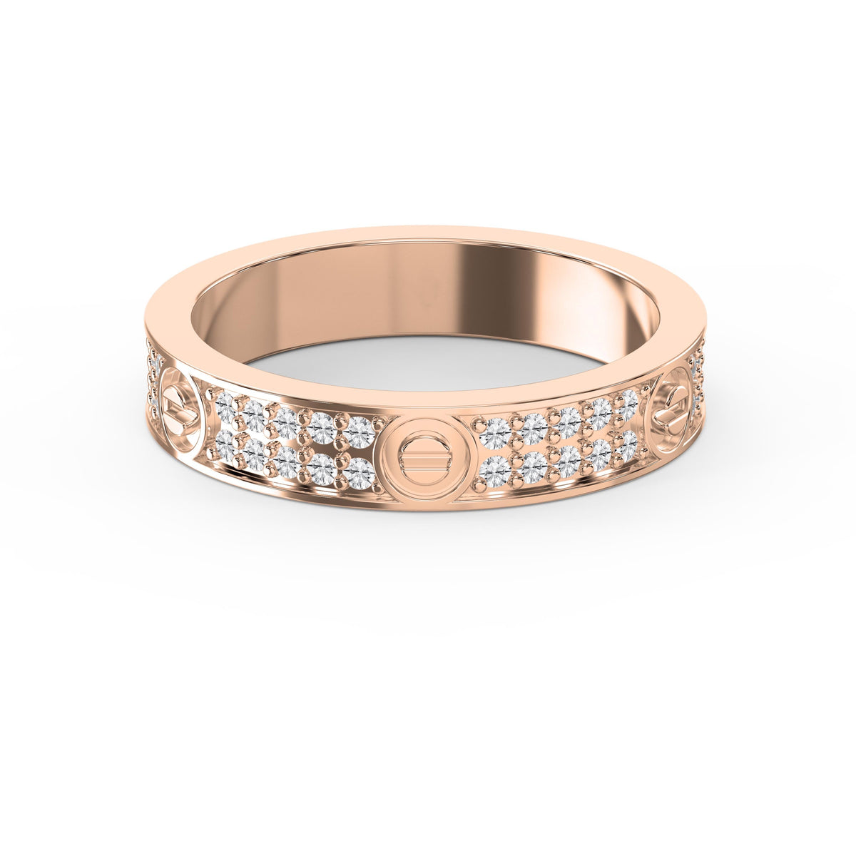 Elegant Round Diamond Gold Band, view 6