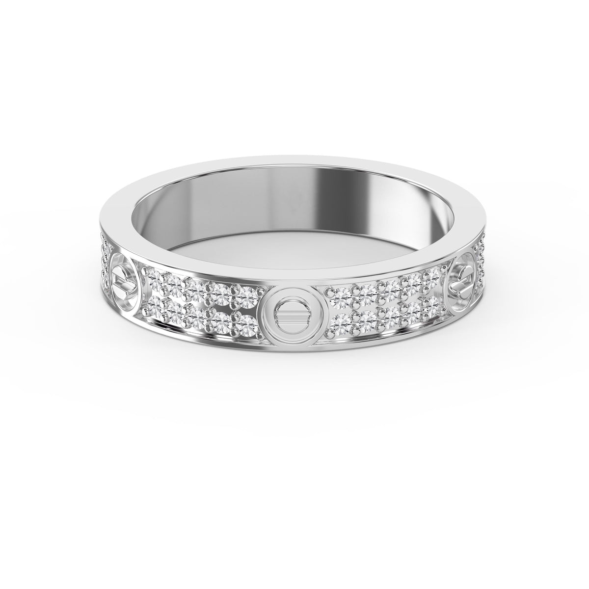 Elegant Round Diamond Gold Band, view 7