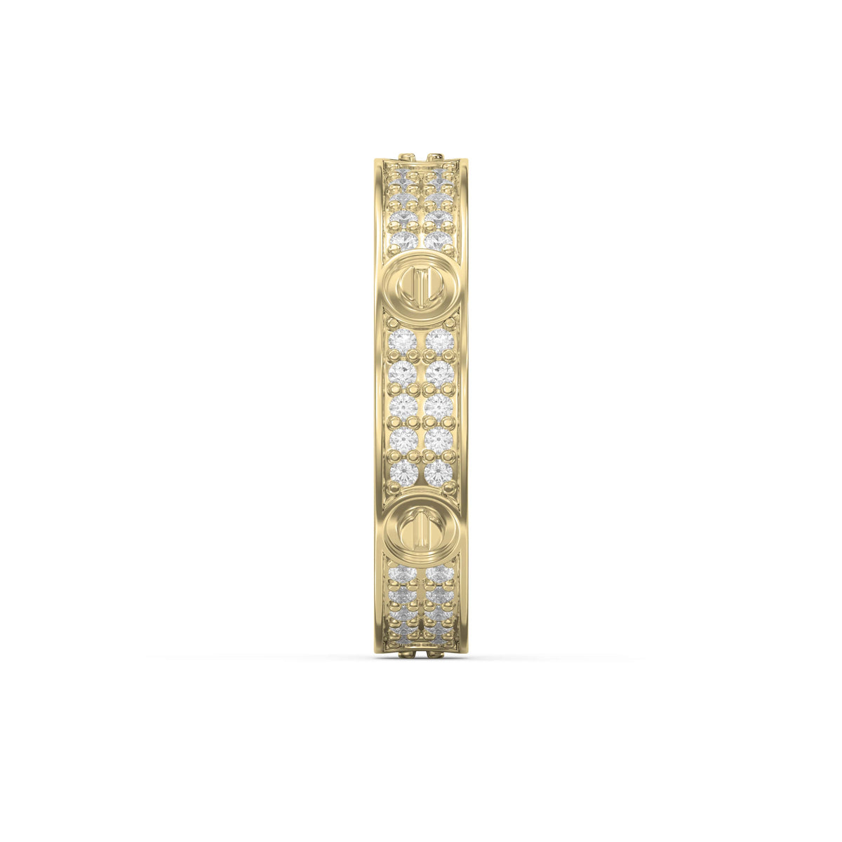 Elegant Round Diamond Gold Band, view 4