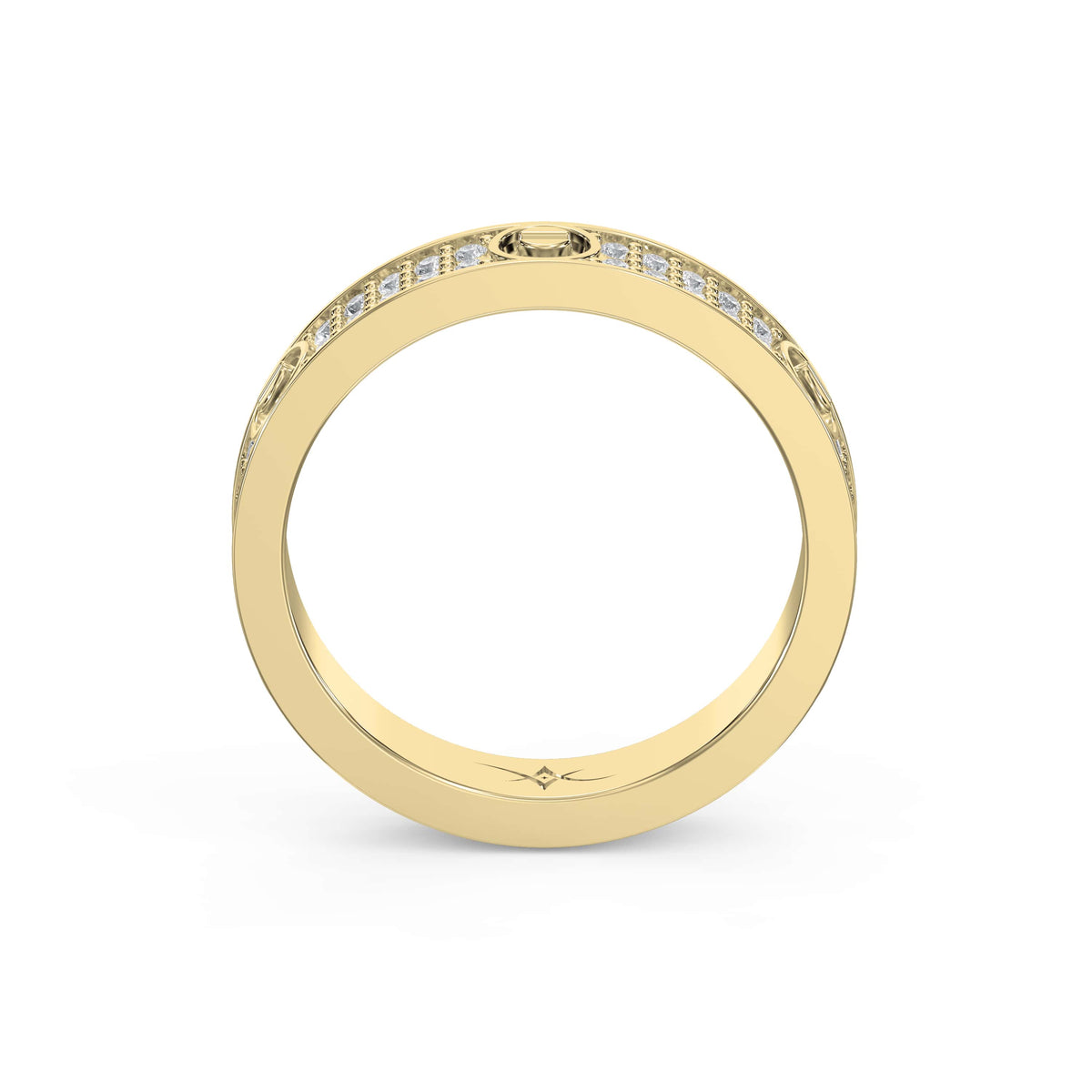 Elegant Round Diamond Gold Band, view 5