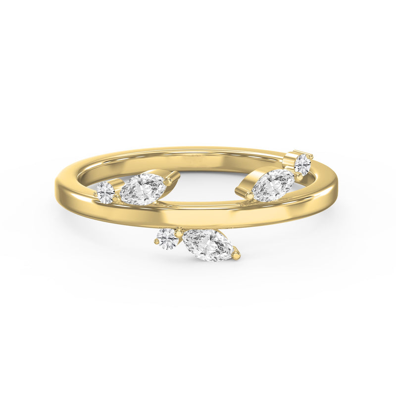 Minimalist Stacking Duo Diamond Band, view 1