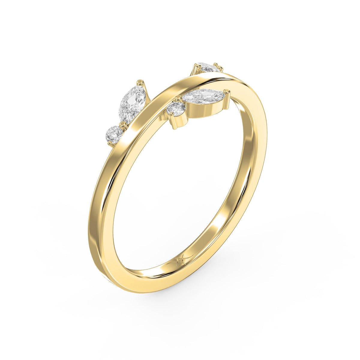 Minimalist Stacking Duo Diamond Band, view 3