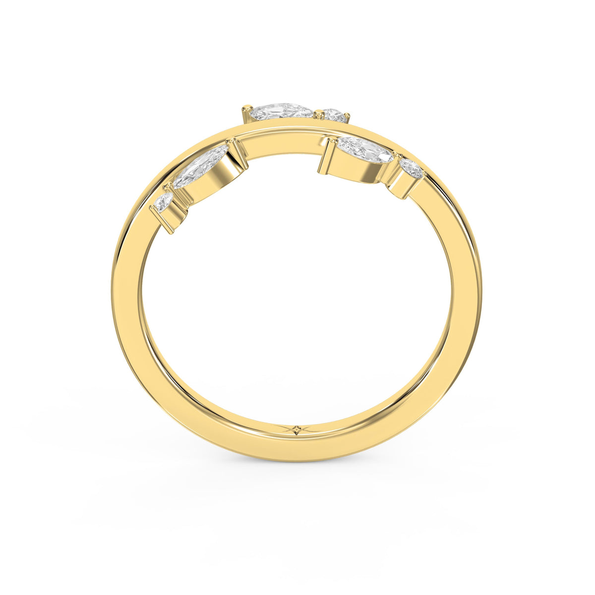 Minimalist Stacking Duo Diamond Band, view 5