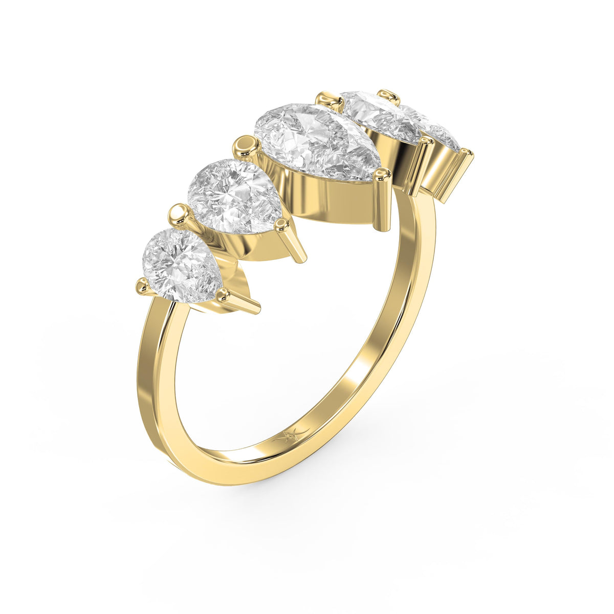 Eternal Glow Pear Cut Diamond Ring, view 3