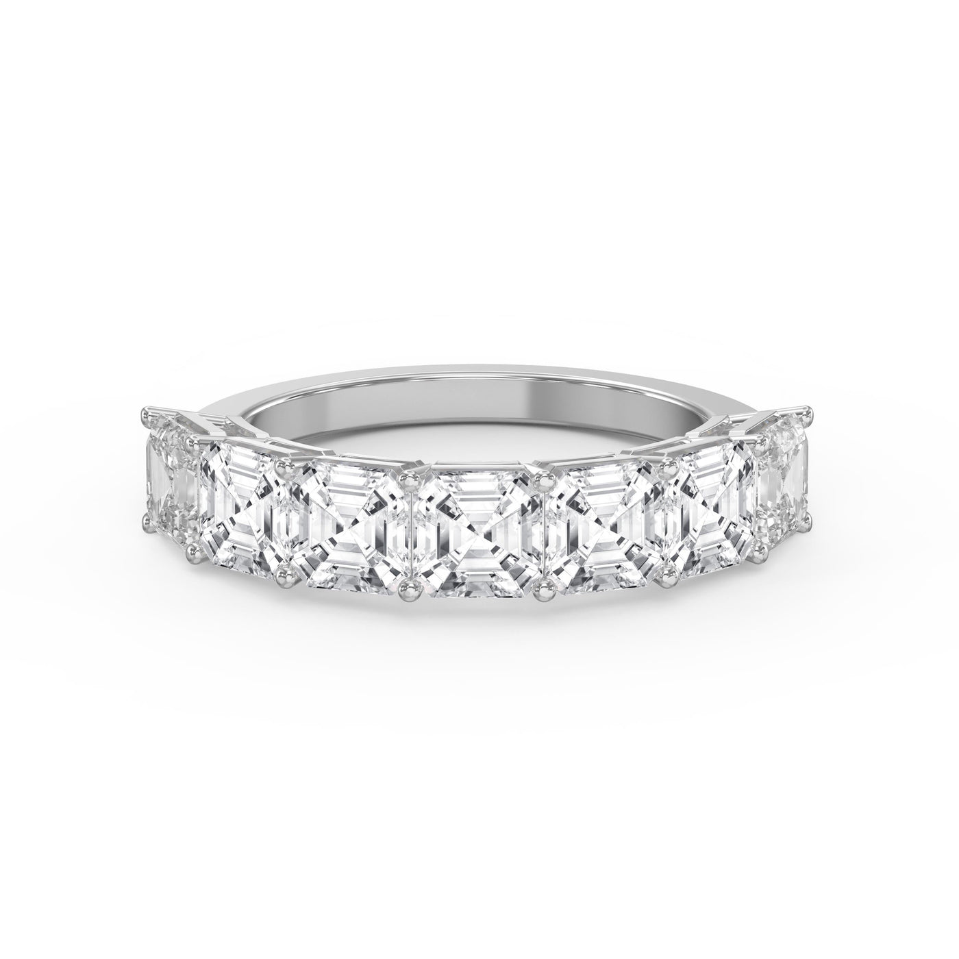 Asscher Cut Half Diamond Band, view 6