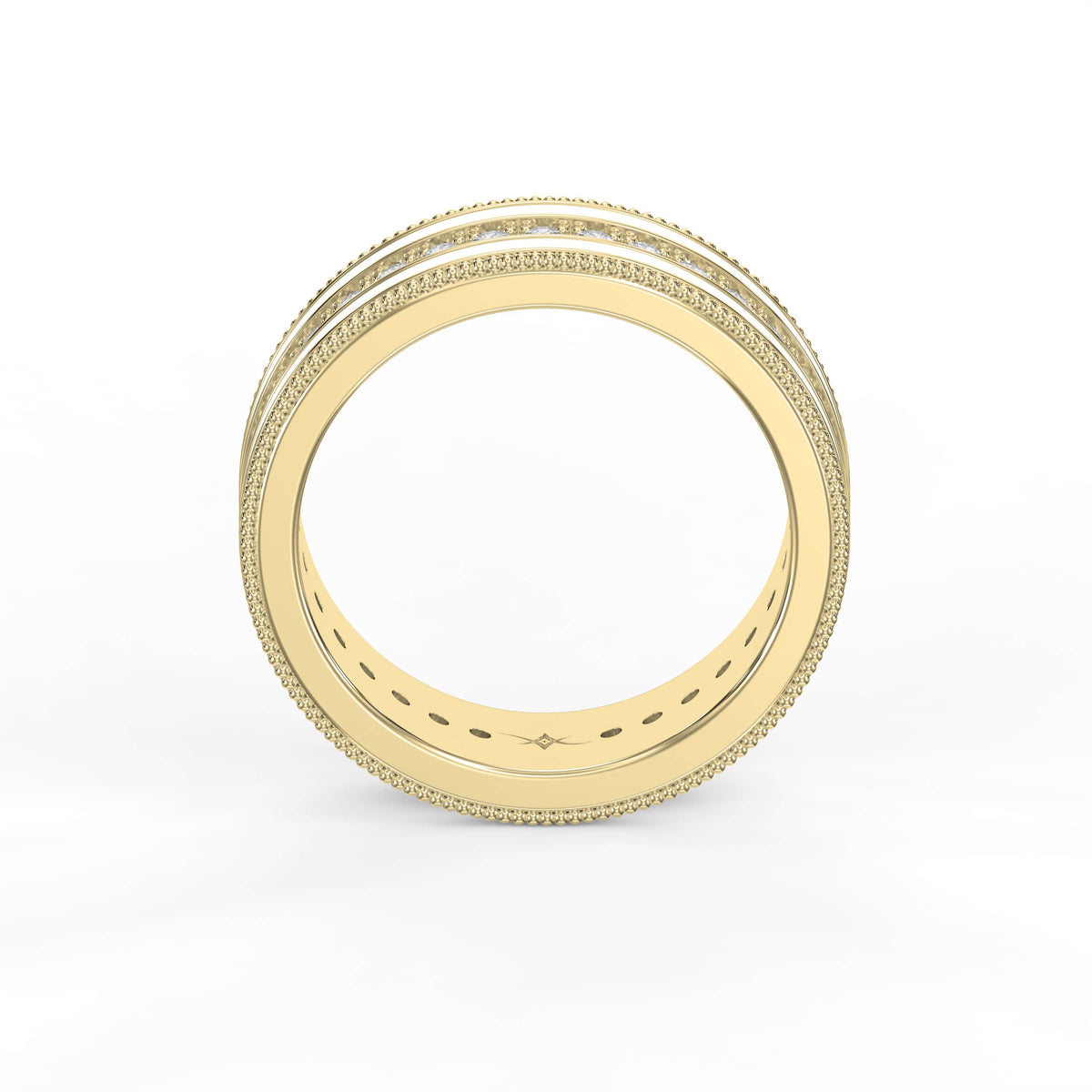 Half Carat Round Diamond With White Enamel Band, view 5