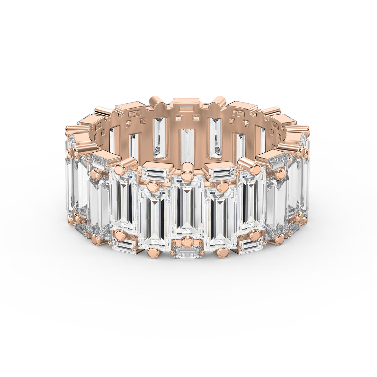 Wide Anniversary Baguette Diamond Ring, view 7