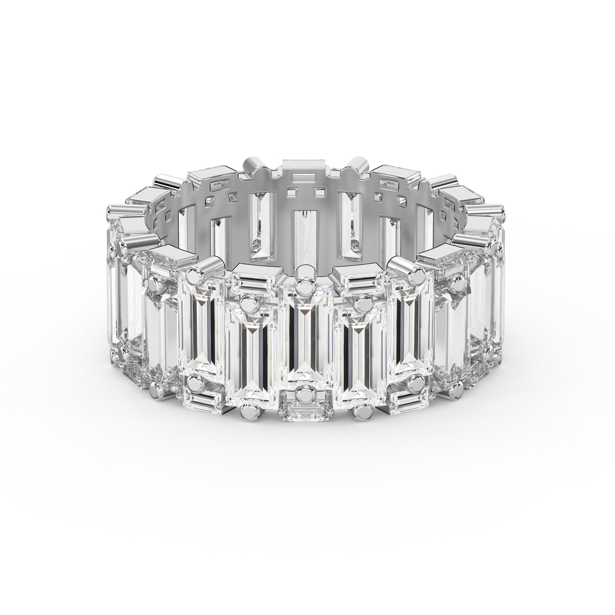 Wide Anniversary Baguette Diamond Ring, view 6