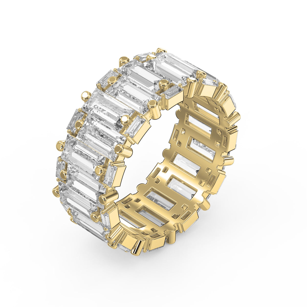 Wide Anniversary Baguette Diamond Ring, view 3
