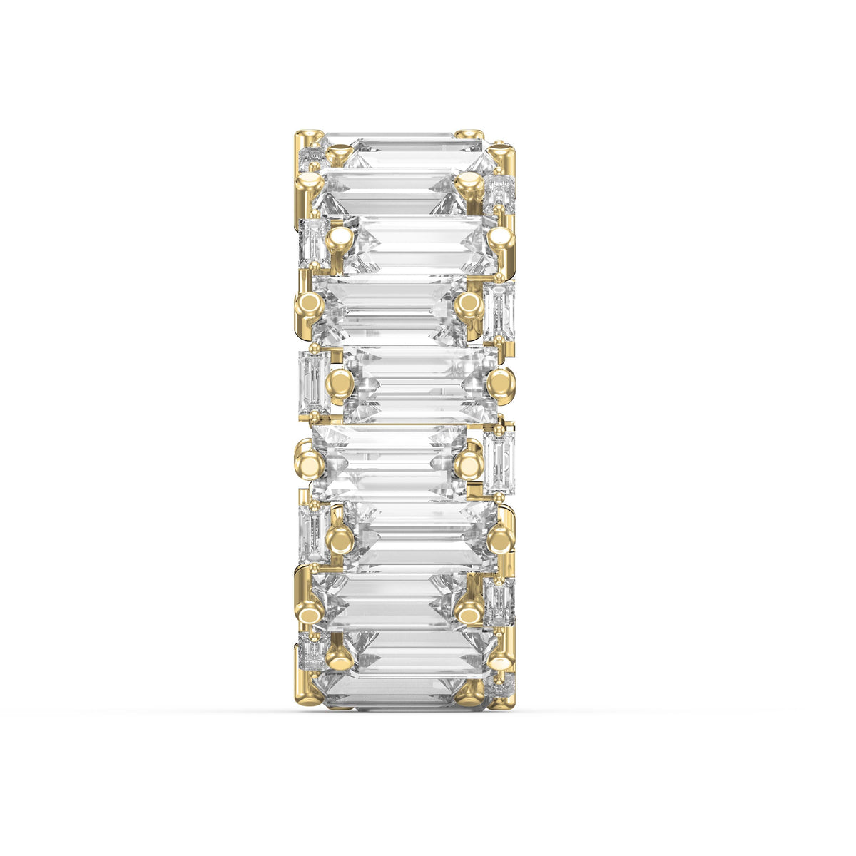 Wide Anniversary Baguette Diamond Ring, view 4