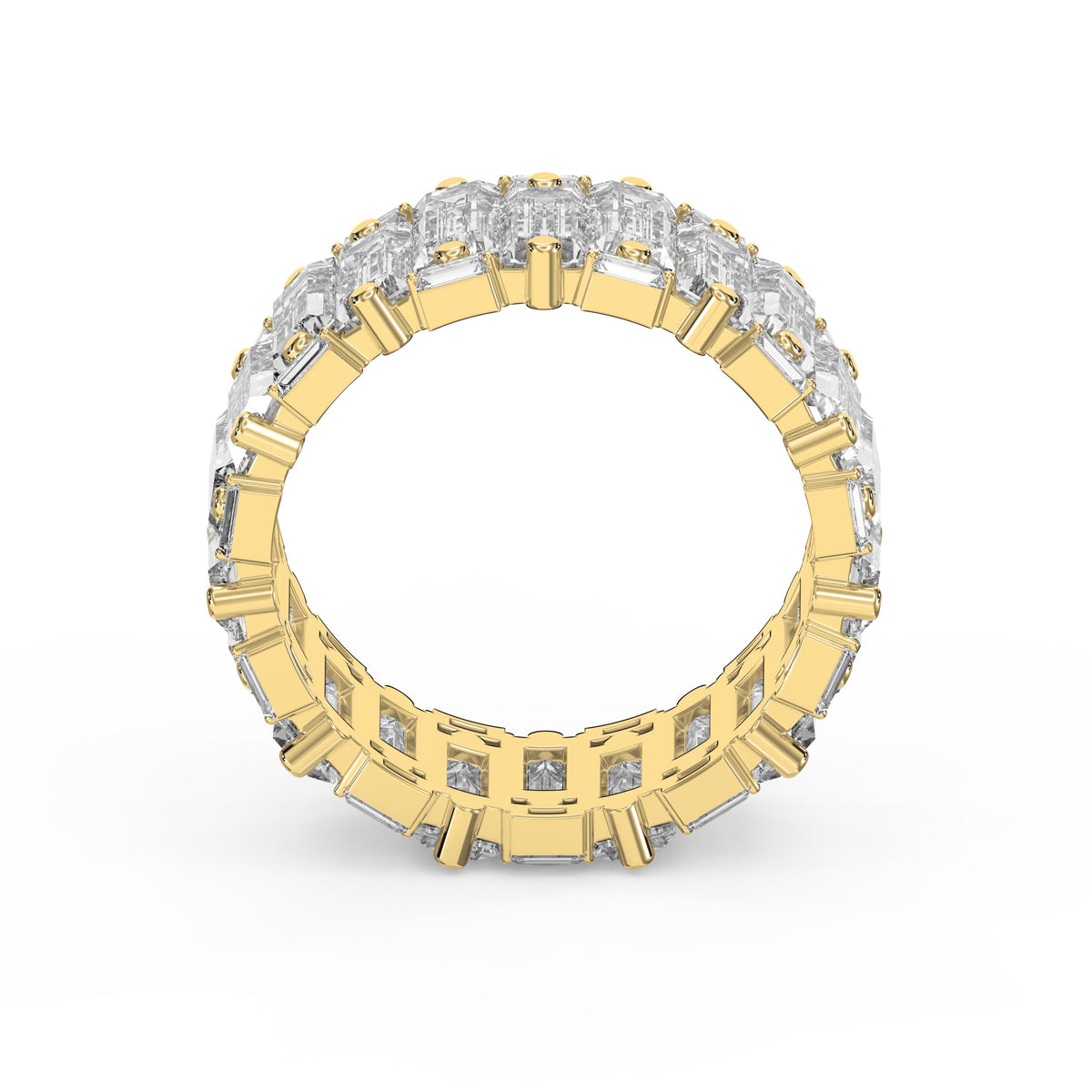 Wide Anniversary Baguette Diamond Ring, view 5