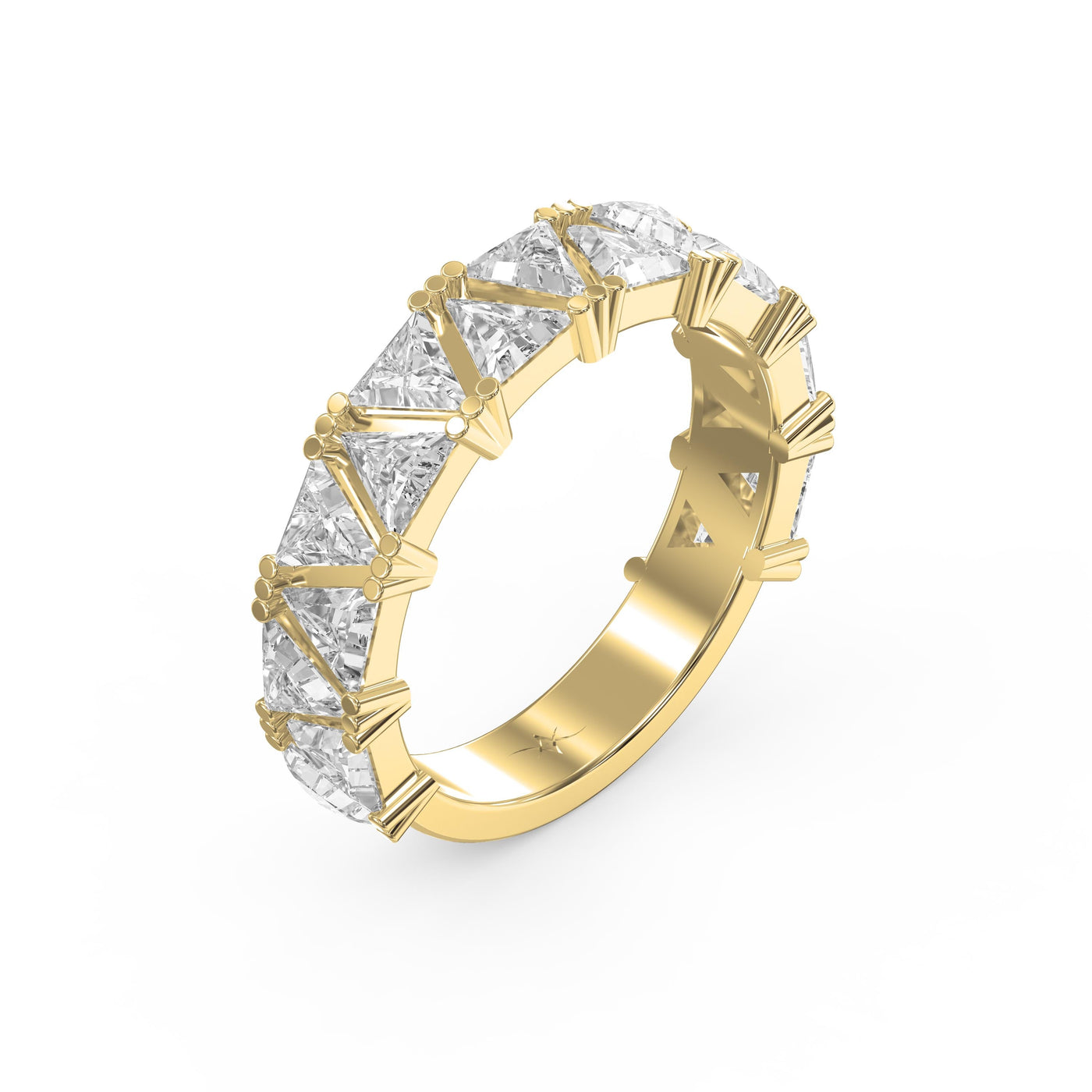 Trillion Cut Diamond In Criss Cross Setting, view 3