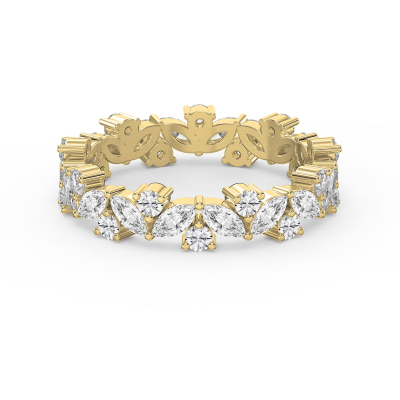 Cluster Design Round & Marquise Diamond Ring, view 1