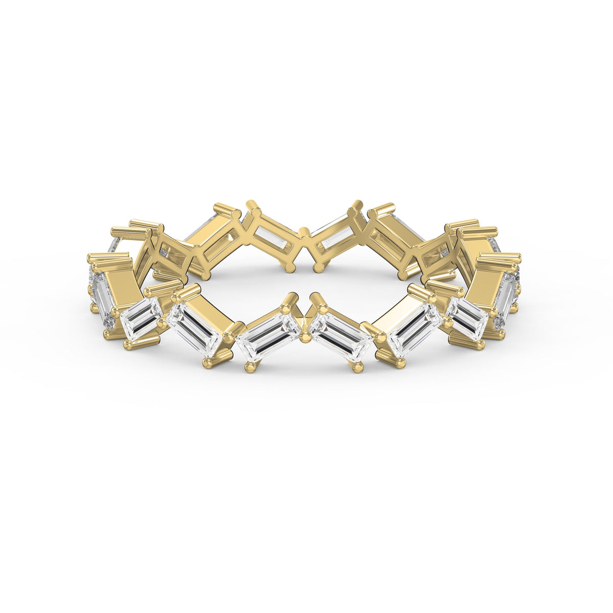 Mordent Zig Zag Baguette Diamond Anniversary Ring, view 1