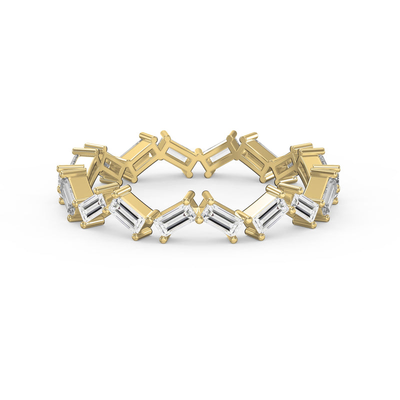 Mordent Zig Zag Baguette Diamond Anniversary Ring, view 1