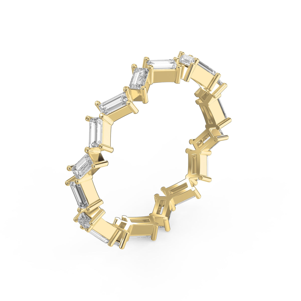 Mordent Zig Zag Baguette Diamond Anniversary Ring, view 3
