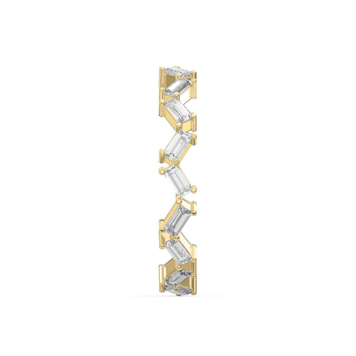 Mordent Zig Zag Baguette Diamond Anniversary Ring, view 4