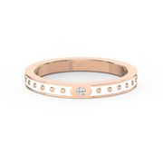 Minimalist Moon Motif Round Diamond Celestial Design Ring, view 7