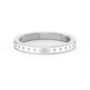 Minimalist Moon Motif Round Diamond Celestial Design Ring, view 6