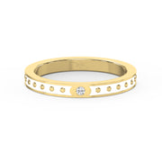 Minimalist Moon Motif Round Diamond Celestial Design Ring, view 1