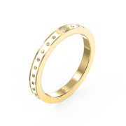 Minimalist Moon Motif Round Diamond Celestial Design Ring, view 3