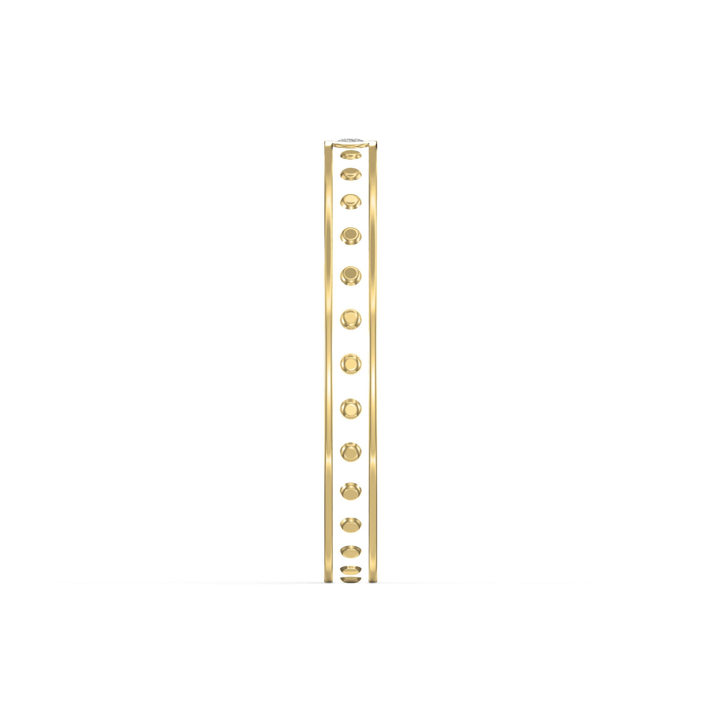 Minimalist Moon Motif Round Diamond Celestial Design Ring, view 4