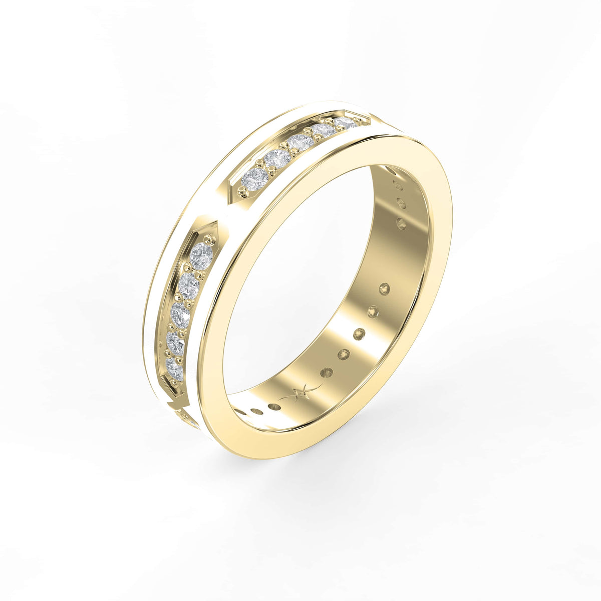 Round Diamond With White Enamel Band, view 3