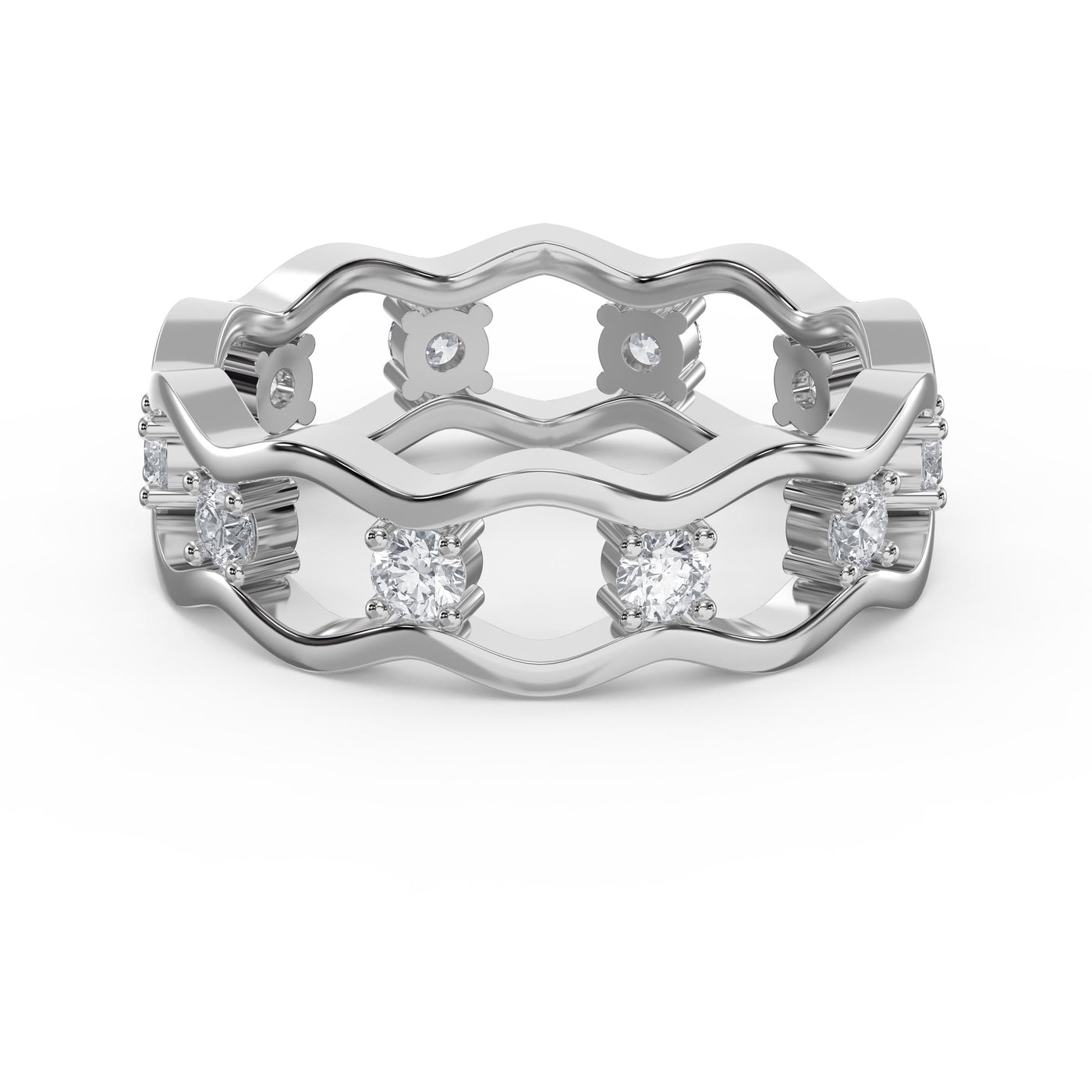 Link Round Wedding Band Rings, view 6