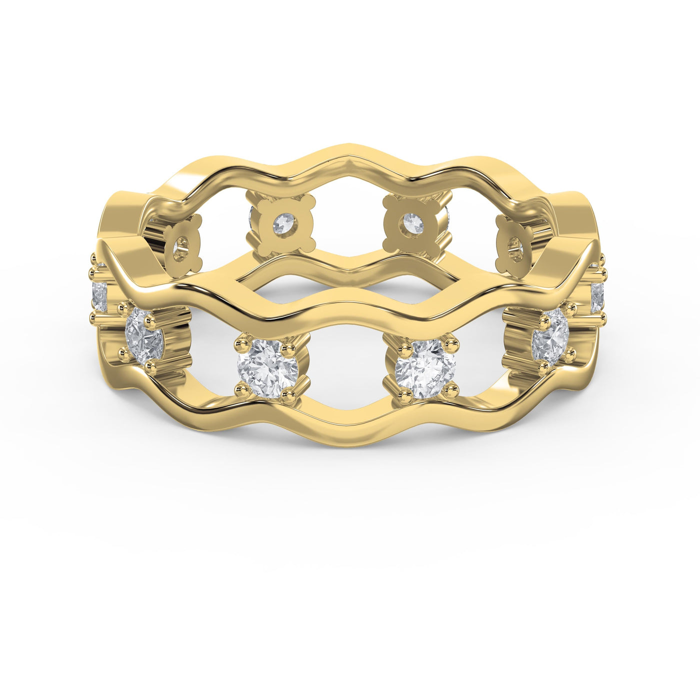 Link Round Wedding Band Rings, view 1