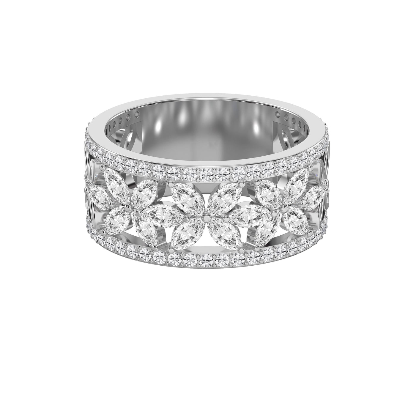 Crafted Round & Marquise cut Diamond Band, view 6