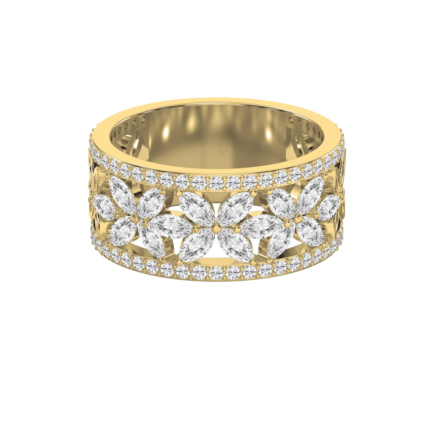 Crafted Round & Marquise cut Diamond Band, view 1