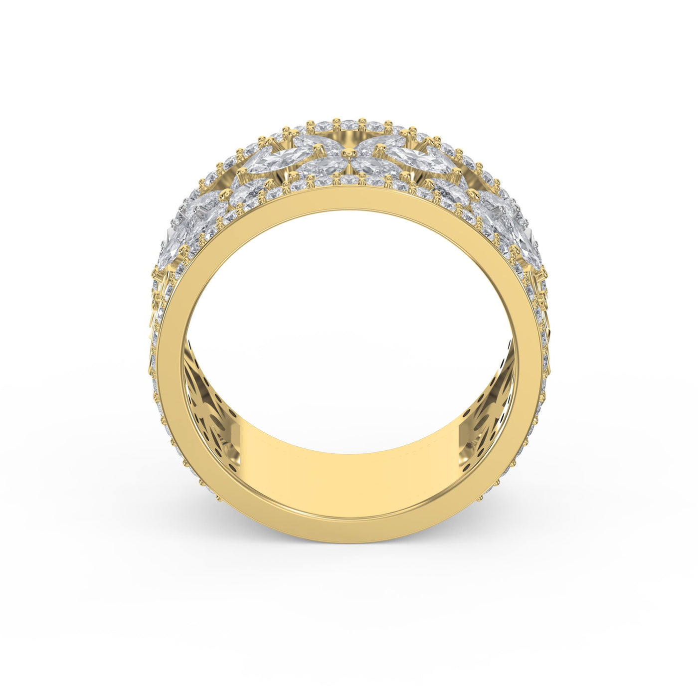 Crafted Round & Marquise cut Diamond Band, view 5