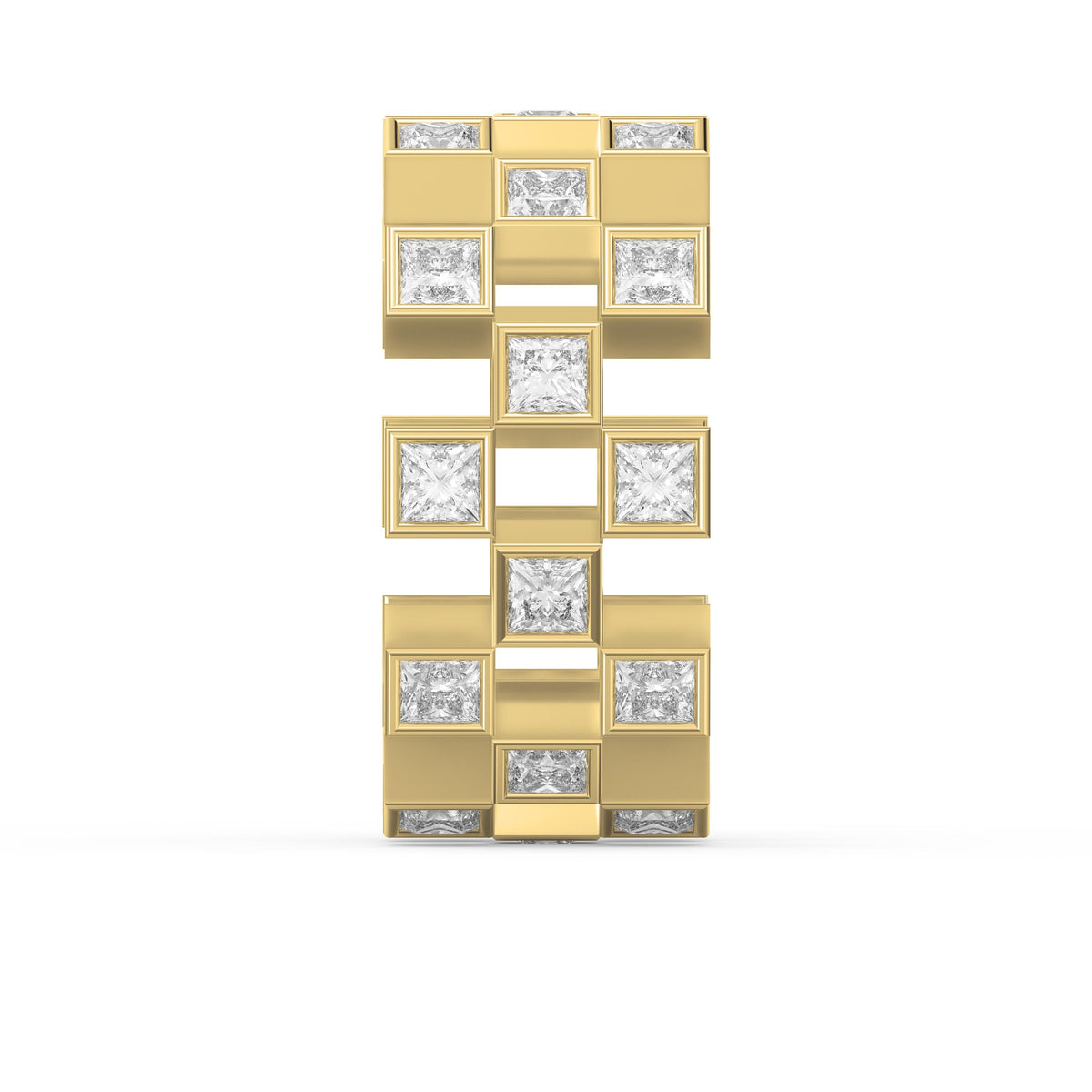 Bold Geometric Princess Cut Diamond Band, view 4